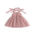 thumbnail image 1 of Filles Enfants Robe Sans Manches Cravate Bandoulière Couches Tulle Robe Cami Été Vêtements Décontractés Robe Princesse, 1 of 8