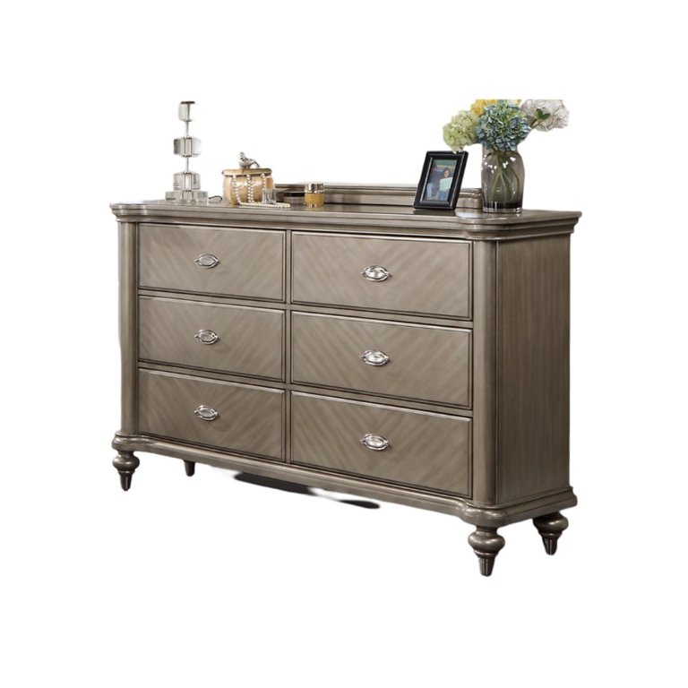 silver antique dresser Homelegance Cavalier Dresser with Mirror in Silver