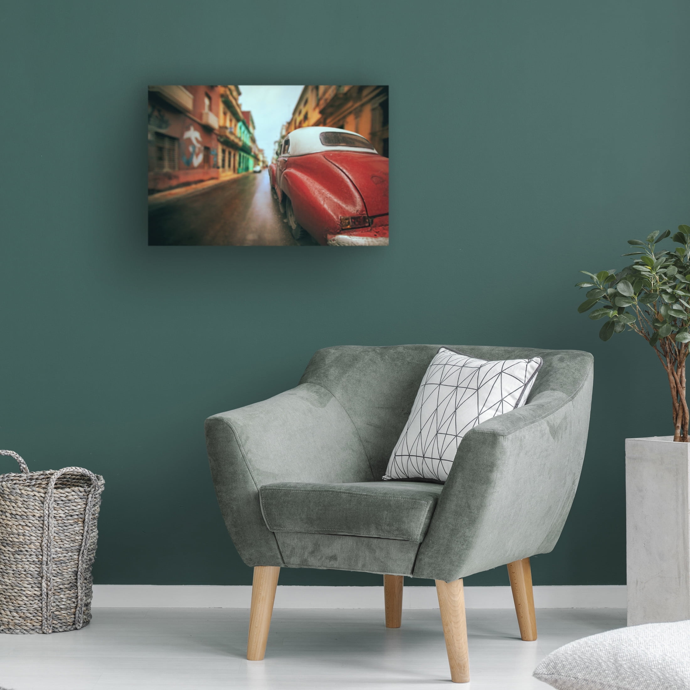 Canvas Wall Art - Svetlin Yosifov 'Cuba Street Car' Wall Art for Living Room, Bedroom, or Office Décor by Trademark Fine Art - 47 x 30 Inches