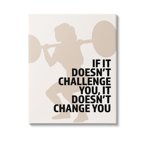 Stupell Industries Motivational Challenge Workout Inspirational Painting Gallery Wrapped Canvas Art Print Wall Art, 16 x 20