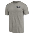 thumbnail image 2 of Men's Gray New Orleans Pelicans Primary Logo Left Chest Distressed Tri-Blend T-Shirt, 2 of 3