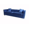thumbnail image 3 of Cambridge Sofa in Brushed Stainless Steel and Blue Velvet, 3 of 5