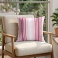 thumbnail image 4 of 16x16 Pillow Covers Set of 2, Pink Ombre Stripe Square Throw Pillow Covers for Couch/Sofa/Living Room, Farmhouse Simple Striped Decorative Soft Pillowcases for Couch Throw Pillows with Hidden Zipper, 4 of 9