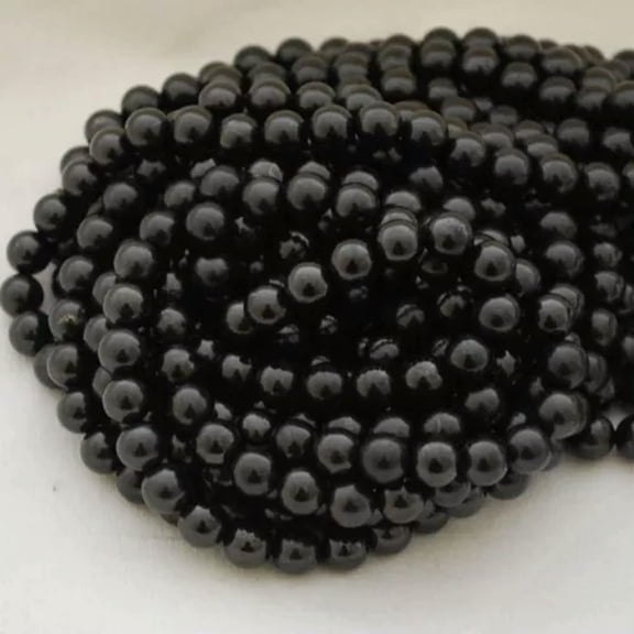 K-KED Shungite Gemstone Round Beads - 4mm, 6mm, 8mm, 10mm, 12mm-10 mm