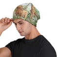 thumbnail image 3 of Naloa Watercolor African Animals Wildlife Soft Beanie Hat, Knit Beanie Daily Beanie in Fine Knit for Women Men Winter Travel, Outdoor, 3 of 7