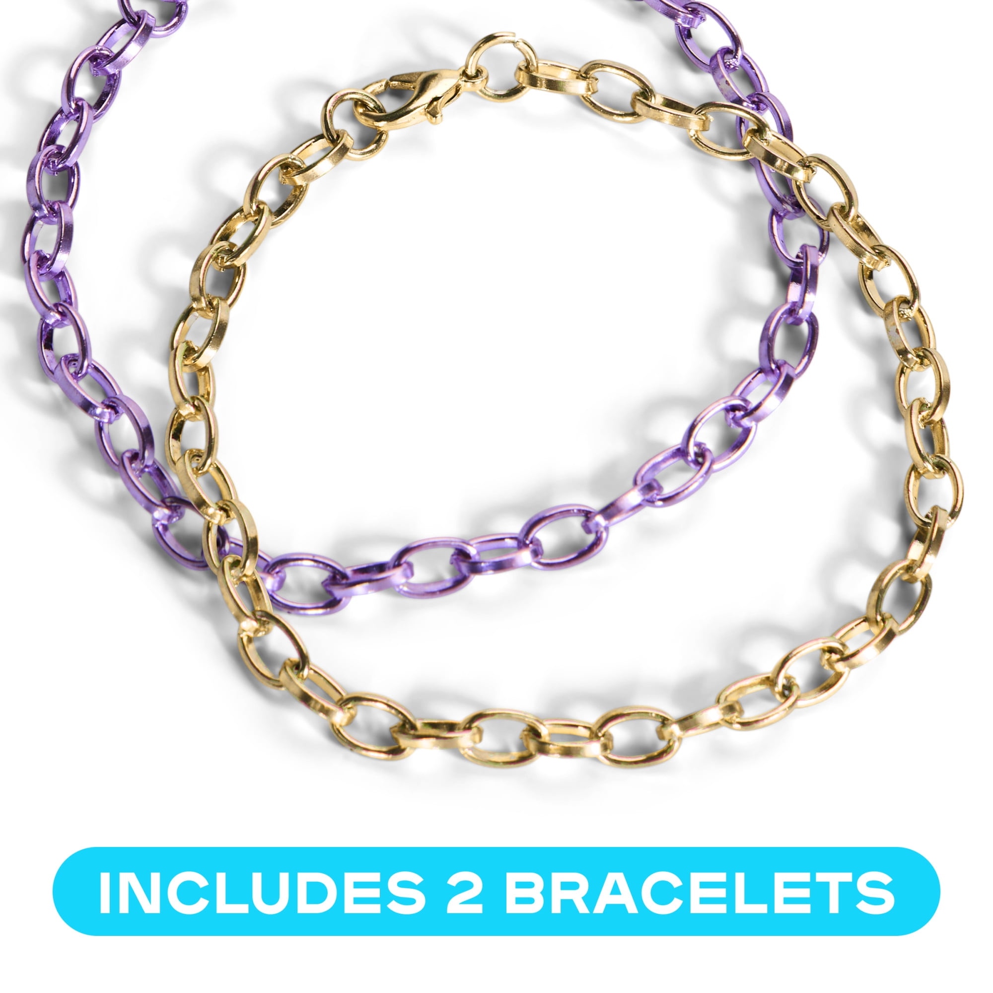 Claire's 10-Piece Surprise Charm Bracelet Jewelry Set with 2 Bracelets & 8 Charms