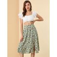thumbnail image 3 of INSPIRE CHIC Falda A Media Pierna Con Abertura En La Cintura Y Estampado Floral Para Mujer Verde M, 3 of 6