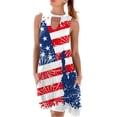 thumbnail image 1 of Midsumdr Womens 4th of July Dress Stylish Neckline Sleeveless Summer Beach Dresses Casual Printed Midi Skirts with two Pockets, 1 of 6