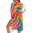 thumbnail image 5 of HELLHERO Rainbow Candy Pattern Bathing Suit Cover Up Breathable High Quality Fabrics Lightweight Long Kimono Swimsuit Cover Up, 5 of 6