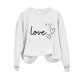 thumbnail image 4 of Sudadera Penkiiy Valentine para mujer: lindas camisetas del día de San Valentín Love Heart Graphic Print Suéter de manga larga Tops XS White, 4 of 5