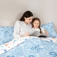 thumbnail image 4 of Erosebridal Blue Bowknot Kids Full Size Comforter Sets, Fashion Glitter Stars Bedding Sets, 3-Piece, 4 of 6
