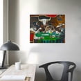 thumbnail image 4 of Orinice  Canvas Wall Art - Cows Playing Poker Series C.M Coolidge Art Reproduction For Home Wall Decor - Giclee Canvas Print Stretched and Framed Gallery Wrapped Ready   20x16in, 4 of 6