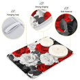thumbnail image 4 of Red Grey Roses Flowers Dish Drying Mat Dish Drainer Rack Mats Water Absorbent Non-Slip Easy Clean Heat Resistant for Kitchen Counter, 4 of 8