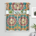 thumbnail image 2 of Mystic Ethnic Mandala Kitchen Curtains - 3 Piece Set with Valance and Tier Panels for Standard Windows, 2 of 4
