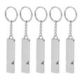 thumbnail image 2 of Silbato de doble tubo de aleación de aluminio, 5 unidades, herramienta de supervivencia para emergencias al aire libre (plateado), 2 of 9