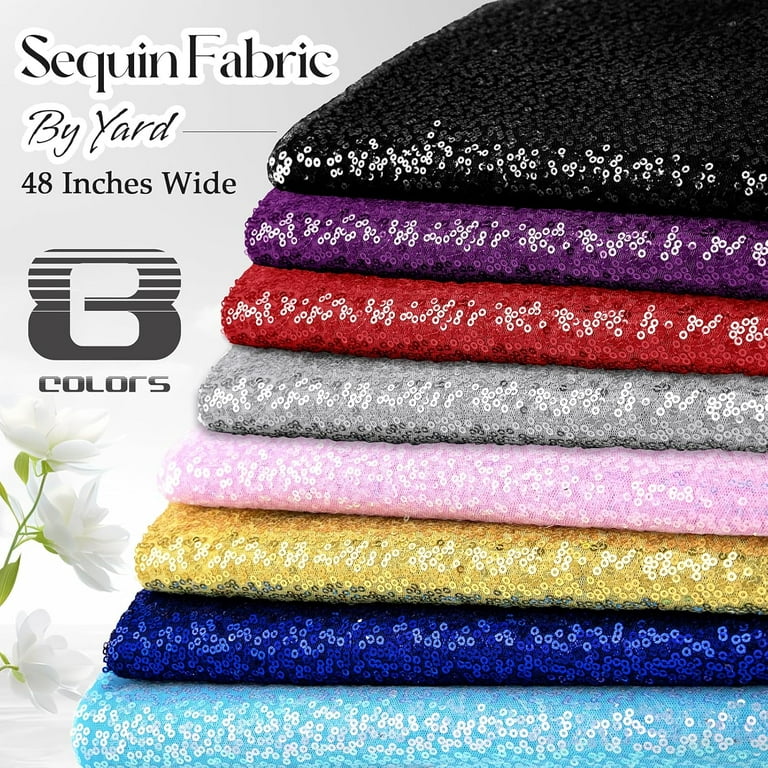 Light Pink Sequin Fabric by The Yard, Feet Yard Sparkly