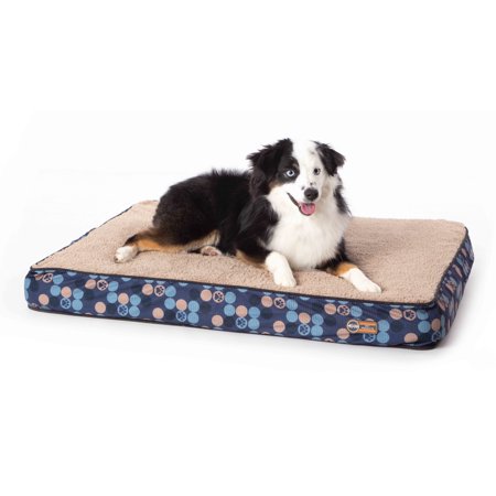 UPC: 0655199636372 | K&H Pet Products Superior Orthopedic Dog Bed Navy/Paw Medium 30 X 40 Inches