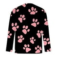 thumbnail image 2 of Ceisia Men's Colorful Glitter Paw Print T-Shirt | Slim Long-Sleeve Crewneck Casual Top Gift, 2 of 5
