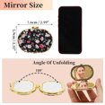 thumbnail image 2 of Unique Bargains Floral Oval Mini Mirror for Purses Black 1 Pc, 2 of 7