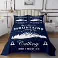 thumbnail image 1 of Erosebridal Cartoon Mountains Quilt Sets for King Size Bed, Camping Bed Set, Rustic Decor 3-Piece, 1 of 5