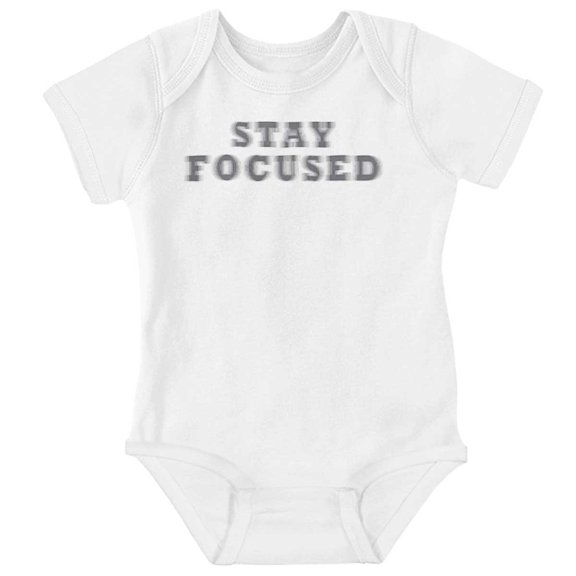 Funny Sarcastic Stay Focused Joke Romper Boys or Girls Infant Baby Brisco Brands NB