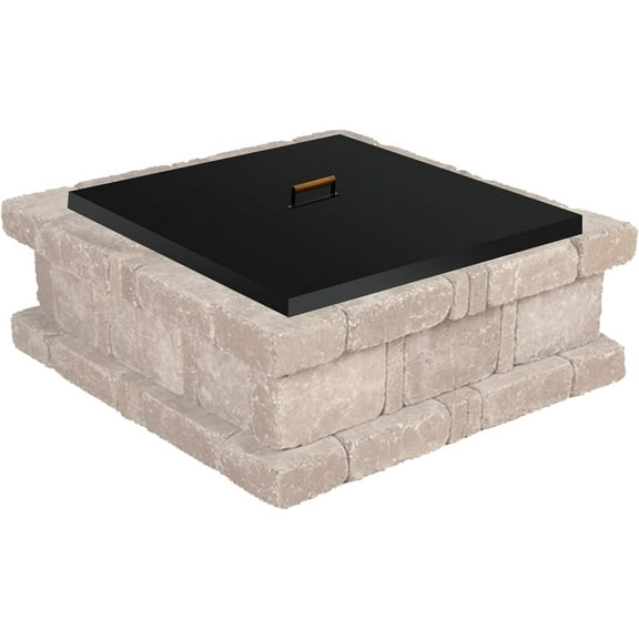 FEBTECH - Steel Fire Pit Lid - 36 x 36 Inch - Fire Pit Snuffer Lid - Fire Pit Cover Square - Drop-in Burner Fire Pit Pan Lid - 1.5 mm Thickness for Outdoor Fire Pit