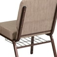 thumbnail image 6 of BizChair 21''W Church Chair in Beige Fabric with Book Rack - Copper Vein Frame, 6 of 11