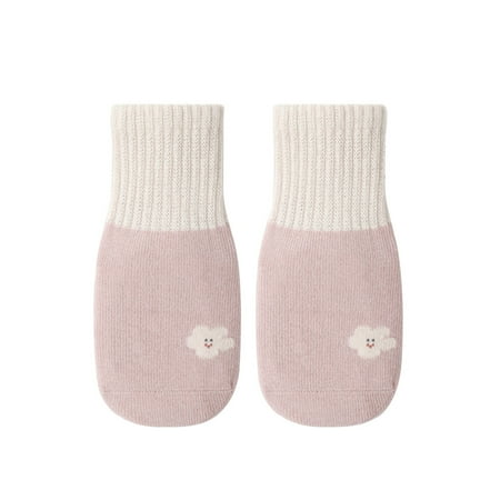 

NECHOLOGY Girls No Seam Socks Newborn Infant Baby Boys Girls Toddlers Indoor First Walkers Patchwork Little Socks Boy Socks Pink 6-12 Months