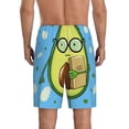 thumbnail image 4 of Lsque Avocado with Glasses Mens Sleep Pajama Shorts,Short Pajama Pants, Cotton Ultra-Soft Knit-X-Large, 4 of 9