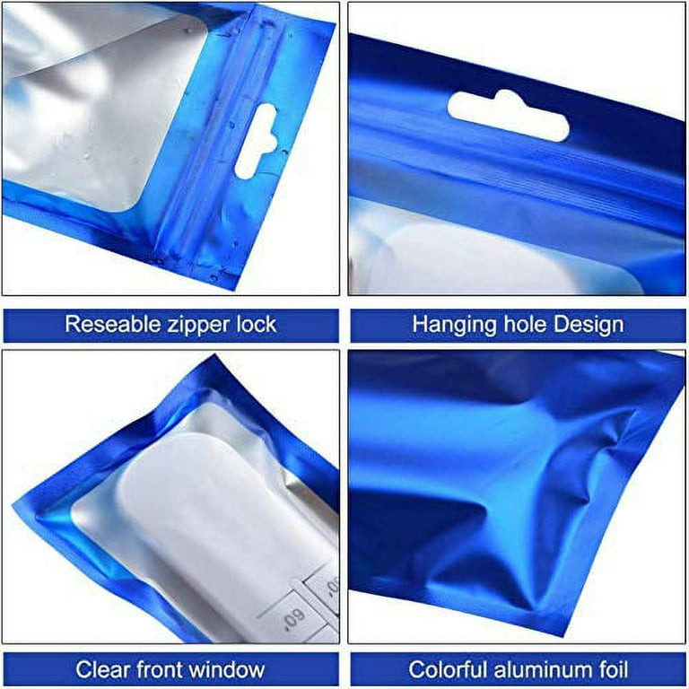100pcs Mylar Bags,Resealable Bags for Small Business Packaging,Black  Aluminum Foil Ziplock Baggies,Sample Bags Zipper Pouch Smell Proof Bags  (10x15cm