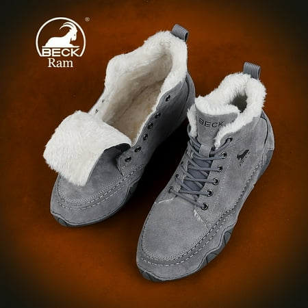

BECK Men‘s Warm Fleece Snow Boots Outdoor Non-slip Casual Shoes Winter