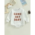 thumbnail image 3 of 0-18M Infant Baby Boys Girls Bodysuit 3M 6M 12M 18M Long Sleeve Crew Neck Letters Football Print Jumpsuit Casual, 3 of 8