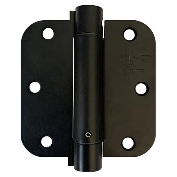 Heavy Duty 3 1/2" Inch Self-Closing Spring Loaded Door Hinge with 5/8" Corners in Oil Rubbed Bronze (6 Pack)