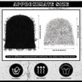 thumbnail image 2 of Lsupdaol 2 Pcs Distressed Knitted Beanie Fuzzy Winter Hats Thick Warm Beanie Hats for Men Women Outdoor Knit Cap, 2 of 13