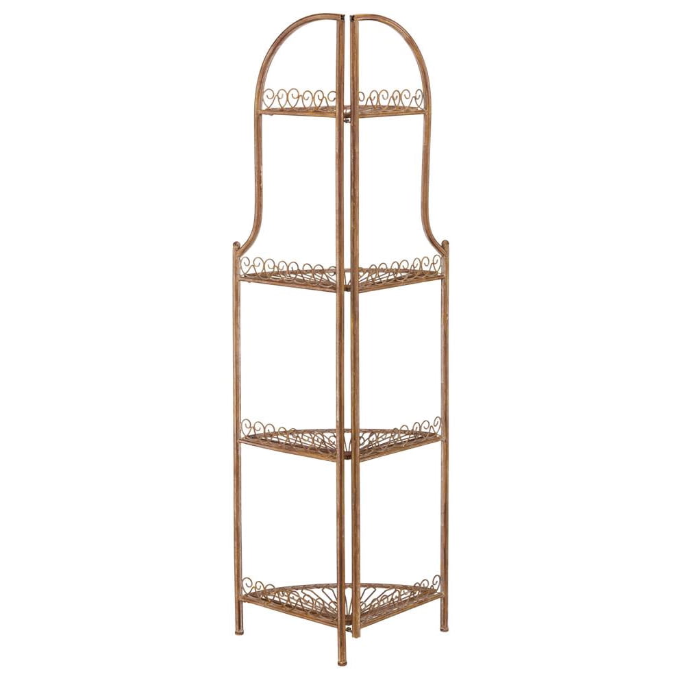 Safavieh Abarrane Wrought Iron 4 Tier Outdoor Corner Shelf Walmart