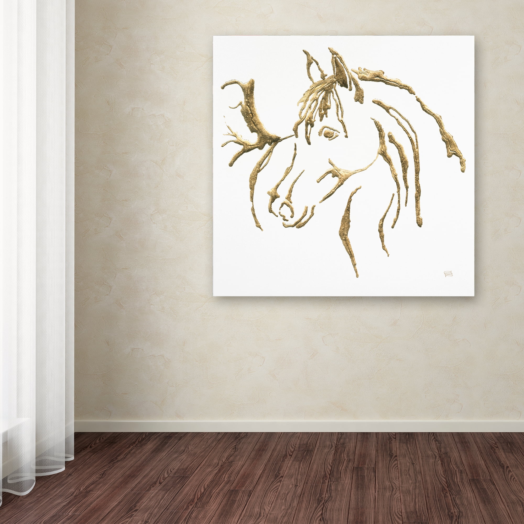 Trademark Fine Art 'Gilded Mare on White' Canvas Art by Chris Paschke