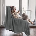 thumbnail image 3 of PiccoCasa 100% Cotton Waffle Woven Soft Knit Throw Blanket, Dark Gray, Throw(47" x 70"), 3 of 6