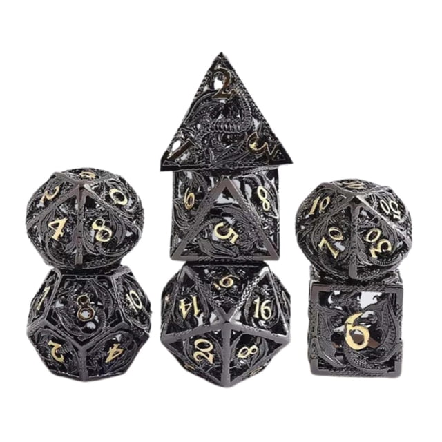 Juego poliédricos DND huecos de 7 piezas, da de entretenimiento de Bronce Zulema Dados polihédricos huecos