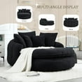 thumbnail image 4 of 70.87''Bean Bag Couch Chairs for Adults, Chenille Floor Couch with 5 Pillows, Oversized Lazy Sofa with Foam Lounger with Backrest, Soft Bean Bag Couch for Living Room Bedroom Dorm Apartment (Black), 4 of 7