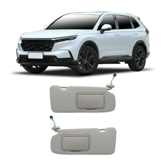 Car Sun Visor For 2017- 2022 Honda CRV Left Driver & Right Passenger Side Sun Visor With Makeup Mirror Replacement Assembly 83280-TLY-H11ZB, 83280-TLA-A62-Driver and codriver-grey