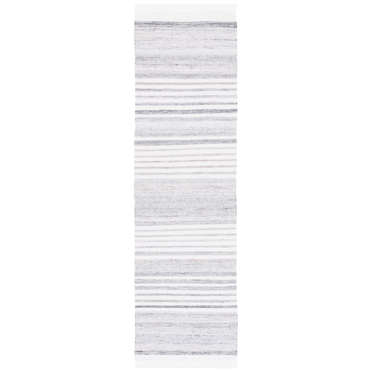 SAFAVIEH Kilim Mckayla Striped Polyester Area Rug, Ivory/Light Grey, 5' x 8'