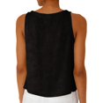 thumbnail image 5 of Womens Linen Crop Tank Tops 2026 Spring Summer Beach Sleeveless Tops,Black,XL, 5 of 6
