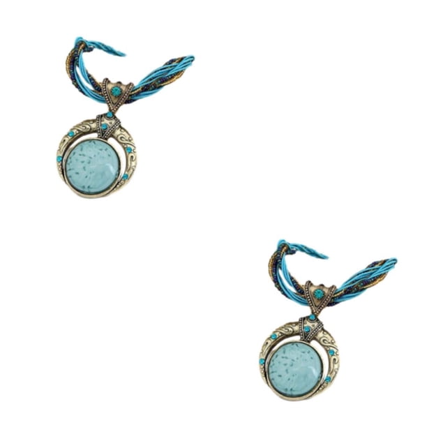 Qarigey Collar de piedra de cristal hecho a mano colgante de estilo bohemio para mujer regalo collar duradero para mujer N001-azul N001-Azul 2Conjunto