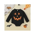 thumbnail image 2 of Sedceaty Infant Baby Halloween Jumpsuit, Cartoon Smiley Pumpkin Print Long Sleeve Crew Neck Romper for Boys Girls, 2 of 9