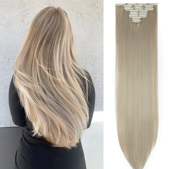 SEGO Clip in Hair Extensions Straight Full Head Real Hair 8 Hair Pieces 18 Clips For Women Hollywood Hair Accessory Blonde/Golden/Red/Purple/Pink/Blue/Black