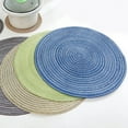 thumbnail image 3 of CAROOTU Dessous de Verre Rond en Coton Résistant à la Chaleur Lin Tapis de Table à Manger pour la Maison Protège la Table, 3 of 6