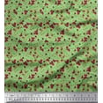 thumbnail image 1 of Soimoi Japan Crepe Satin Fabric Leaves & Berries Fruits Print Sewing Fabric Yard 42 Inch Wide, 1 of 3