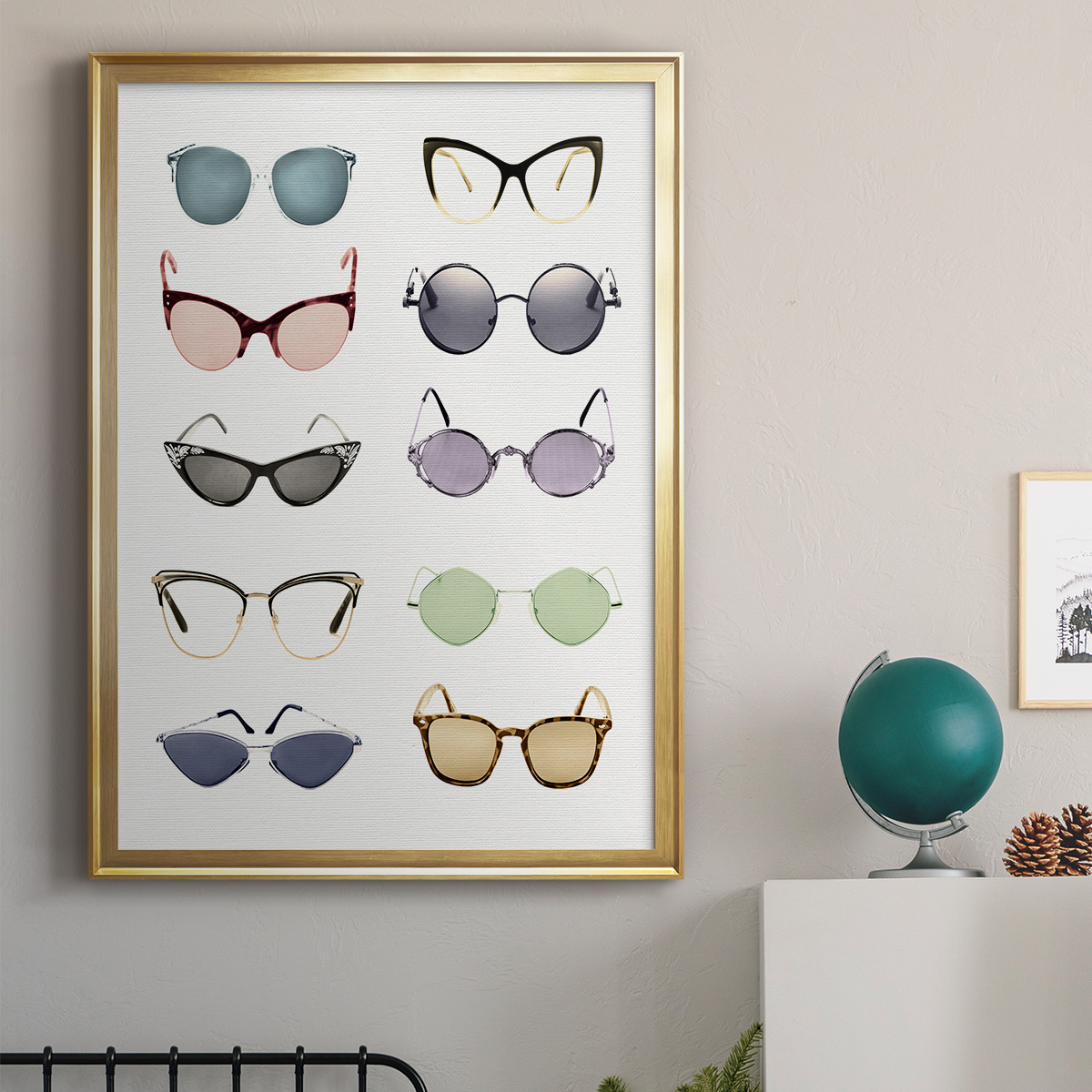 Vintage Glasses I Premium Classic Framed Print - Ready to Hang