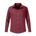 thumbnail image 4 of Inleife Plus Size Women's Long Sleeve Button Down Shirts with Classic Collar And Functional Pockets Wine XXL, 4 of 5