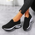 thumbnail image 3 of Fashion Platform Wedge Walking Shoes for Women's Slip On Mesh Air Cushion Breathable Non Slip High Heels Fitness Running Sport Sneakers Fall Dress Shoes Jogging Work Nurse Shoe, 3 of 7
